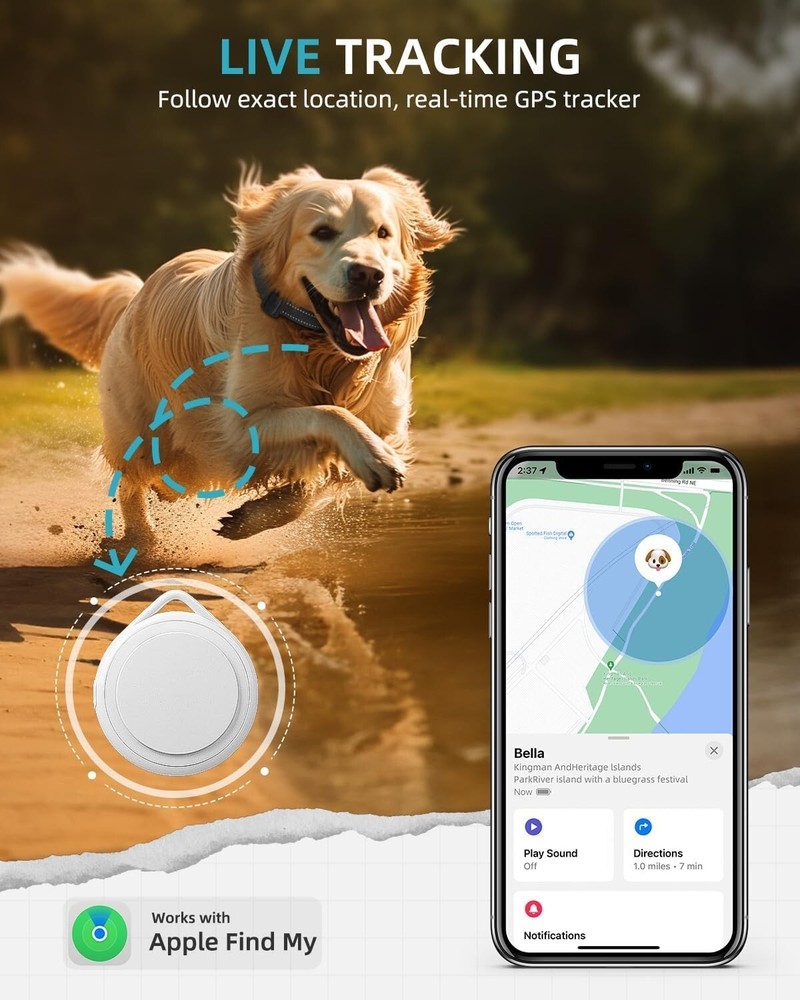 GPS Tracker for Dogs Real-Time Location Pet Tracking Smart Activity Tracker iOS