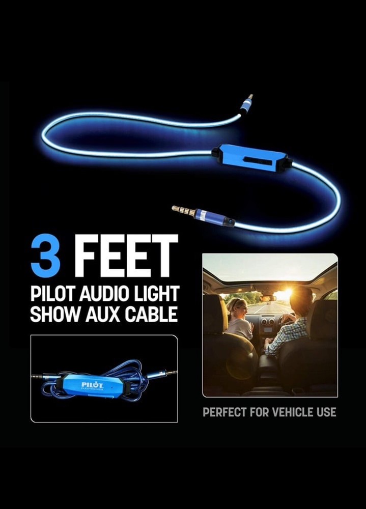 Pilot Electronics EL-1301BWK Auxiliary Music Sync Audio Cable, 3.5mm(authentic)