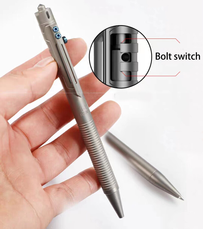 EDC Solid Titanium Alloy Ballpoint Rollerball Signature Bolt Outdoor TacticalPen