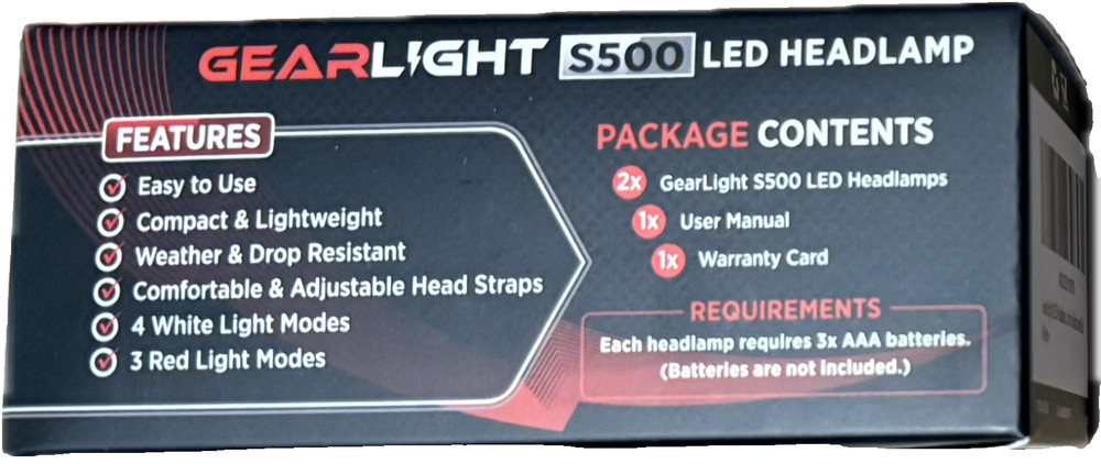 GearLight Headlamp Flashlight S500 LED Multiple Modes 2 Pack