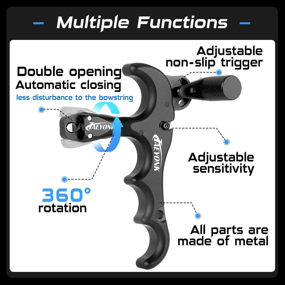 Bow Release for Compound Bow,Aluminum 360°Rotatable,Archery Release Trigger