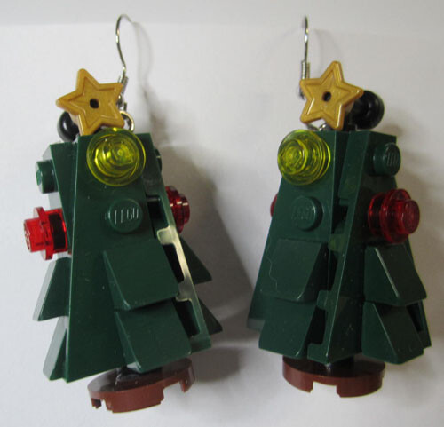 LEGO Loop Earrings - Christmas Trees - (2 Pieces)