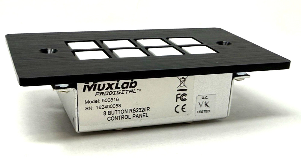 Muxlab 8 Button RS232 / IR Control Panel 500816 ~ No Power Supply ~ Untested