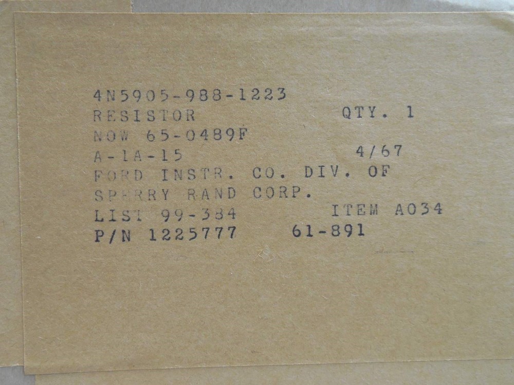 Ford / Sperry 122577 Precision Potentiometer