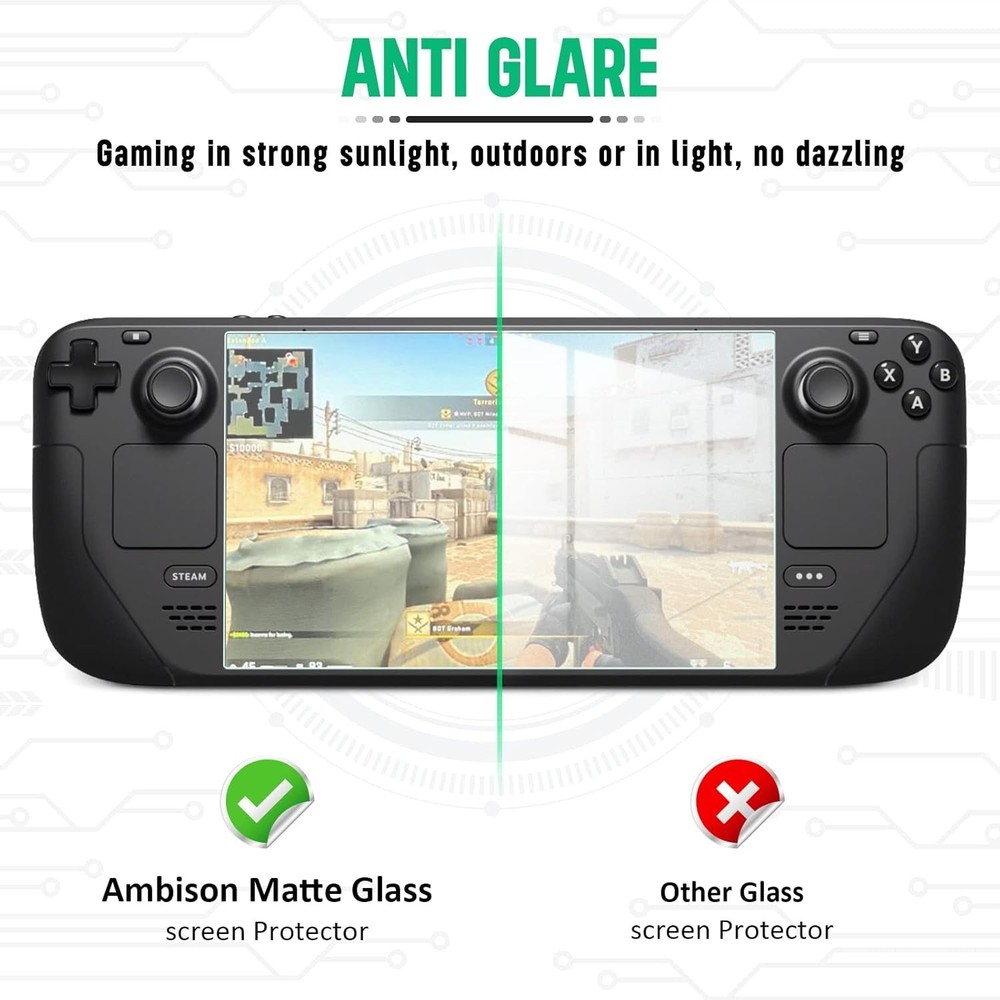 2 Pack Matte Glass Screen Protector for Steam Deck 7.0''/Steam Deck OLED 7.4'...