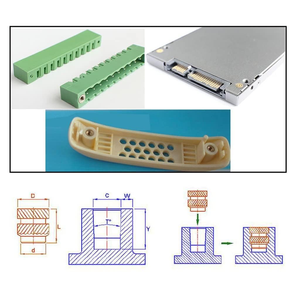 M2.5 Threaded Inserts for plastic-100Pcs x 7mm, M2.5xL4xD4-100Pcs