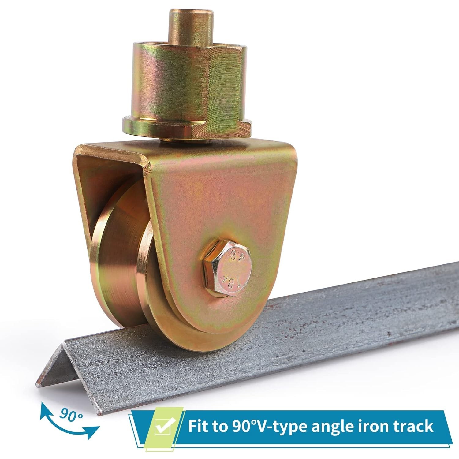 4 Pcs Sliding Gate Wheels 2.5in V Groove Caster 360° Stem 2640LBS Capacity