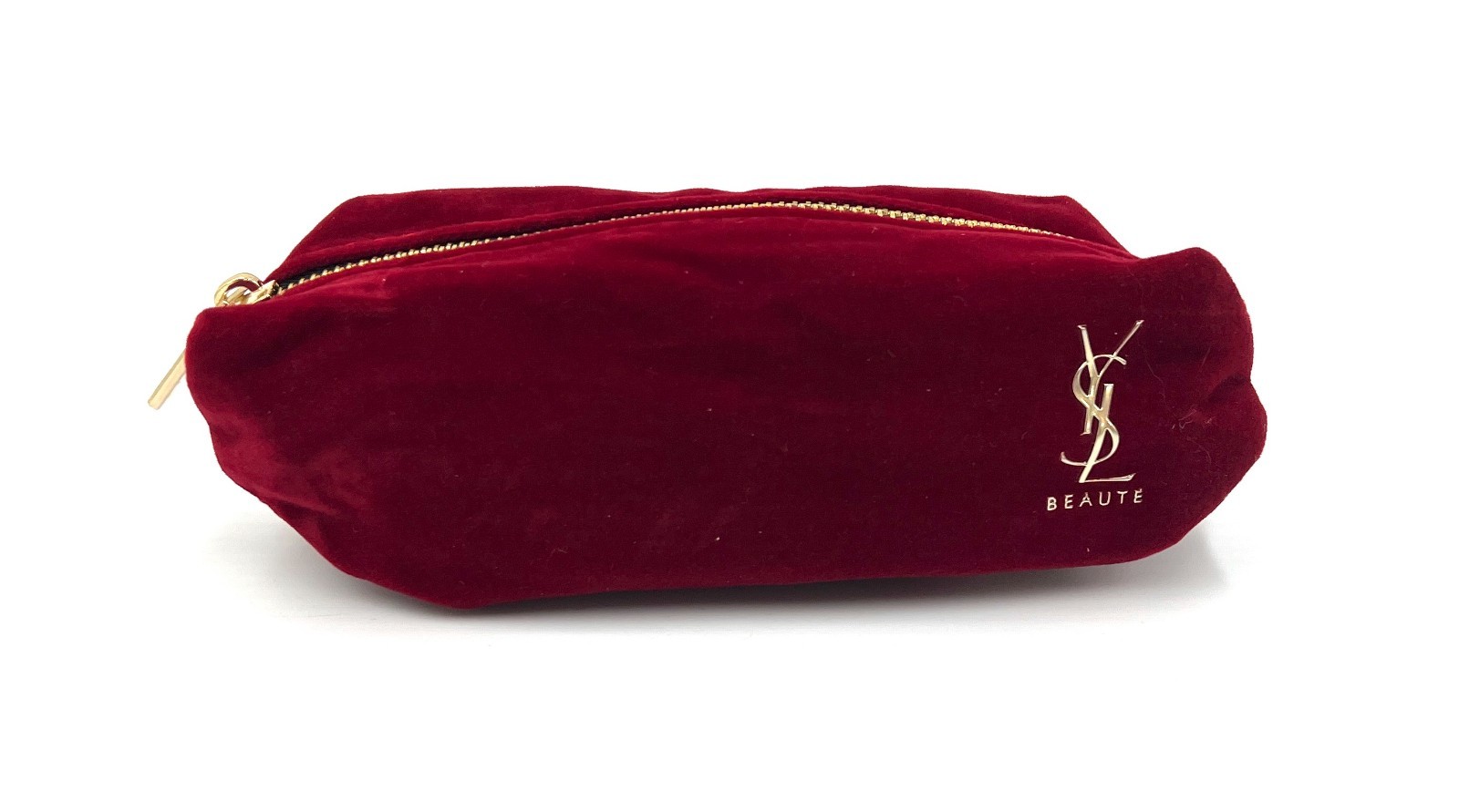 2 Bags: YSL Yves Saint Laurent Beauty Velvet Makeup Small Lip Bag ~ Burgundy
