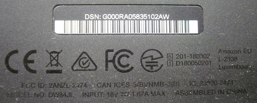 Amazon Echo Show 2nd Generation 10” HS Screen Model DW84JL