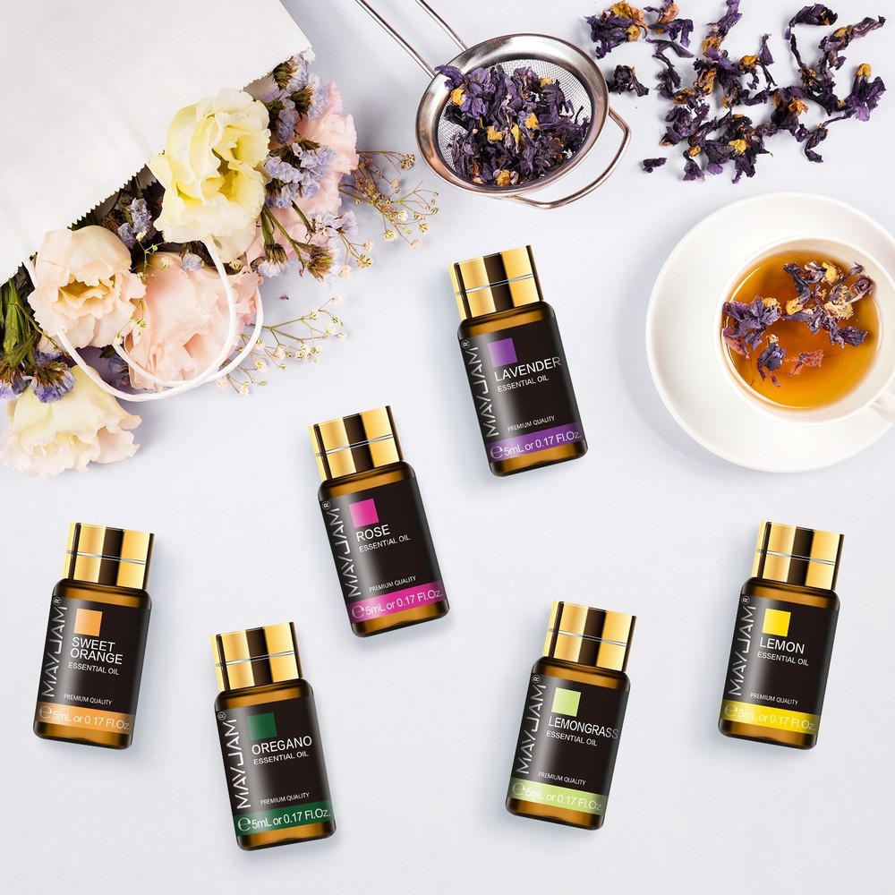 MAYJAM 55Pcs Essential Oil Set Aromatherapy Gift Kit 100% Pure Oils for Diffuser