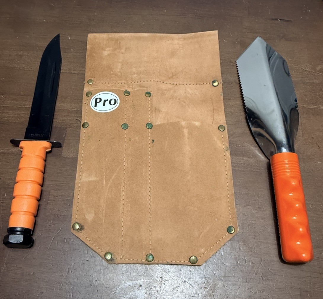 Super Gator Stainless Steel Digging Tool & knife w/Sheath - Metal detecting NOS