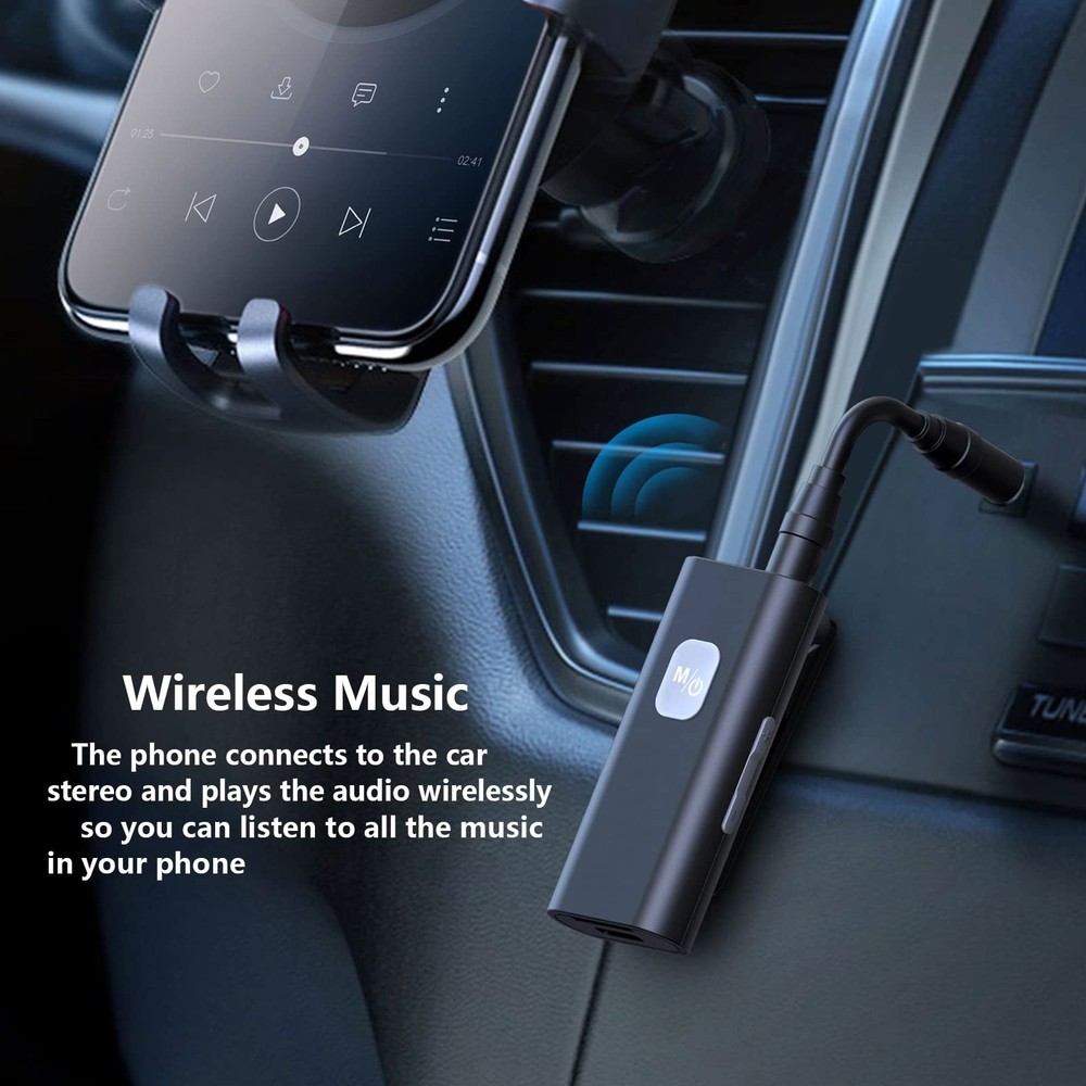 Upgraded Bluetooth 5.0 Music Receiver, 3.5Mm Aux Wireless Audio Adapter with ...