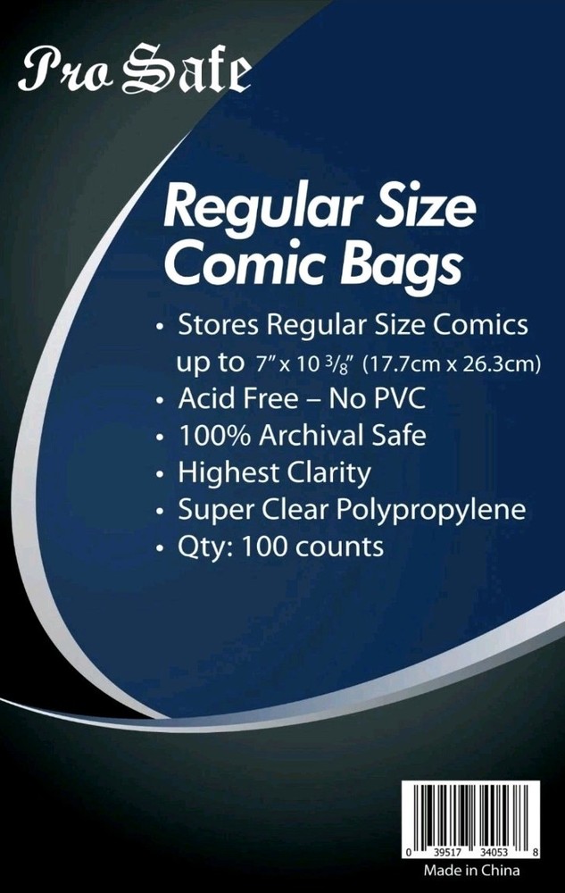 200 Comics Bags, Comic Book Sleeves Protector Comics Books with Flap, Regular