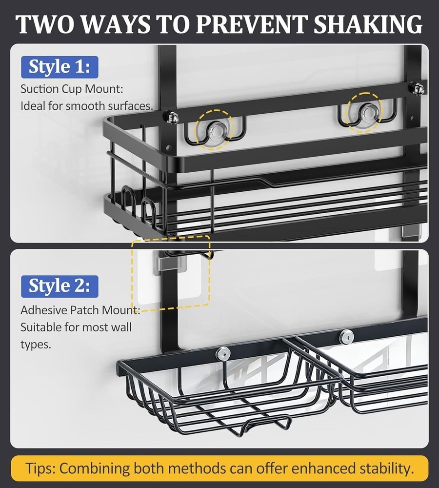 Shower Caddy Hanging Over the Shower Head - Rustproof Shower Organizer Hanging