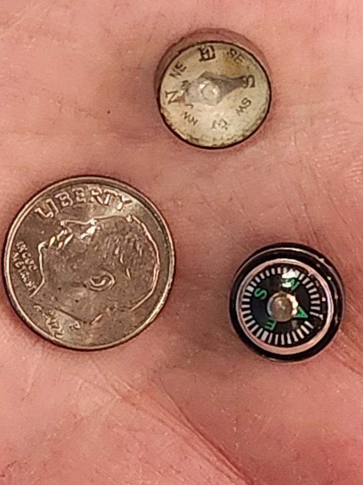 Mini Compass Miniature Small Tiny Vintage Metal Compasses