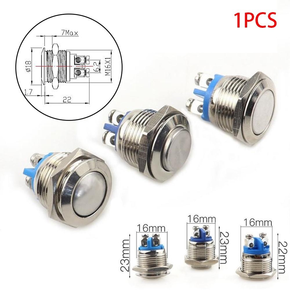New Push Button Switch Power Switch Screw Type Self-reset Waterproof Part