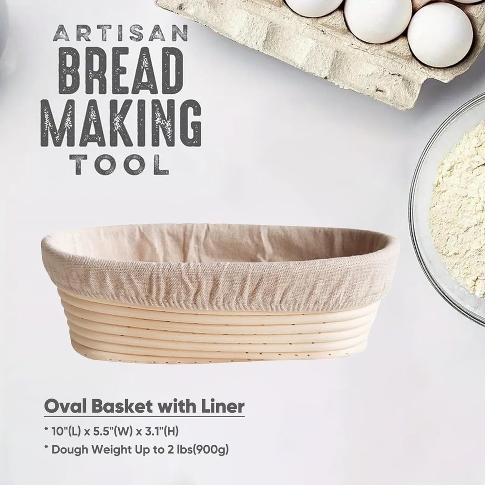 Rustic Oval Sourdough Starter Kit with Glass Jar & Baking Tools in Gift Box