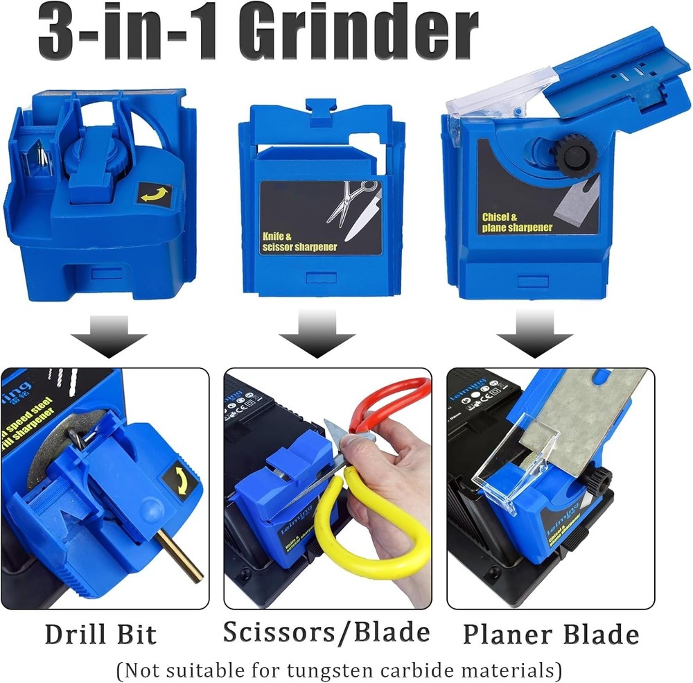 Electric Drill Bit , 3-in-1 Multifunction Electric Sharpening Machine for Kni...