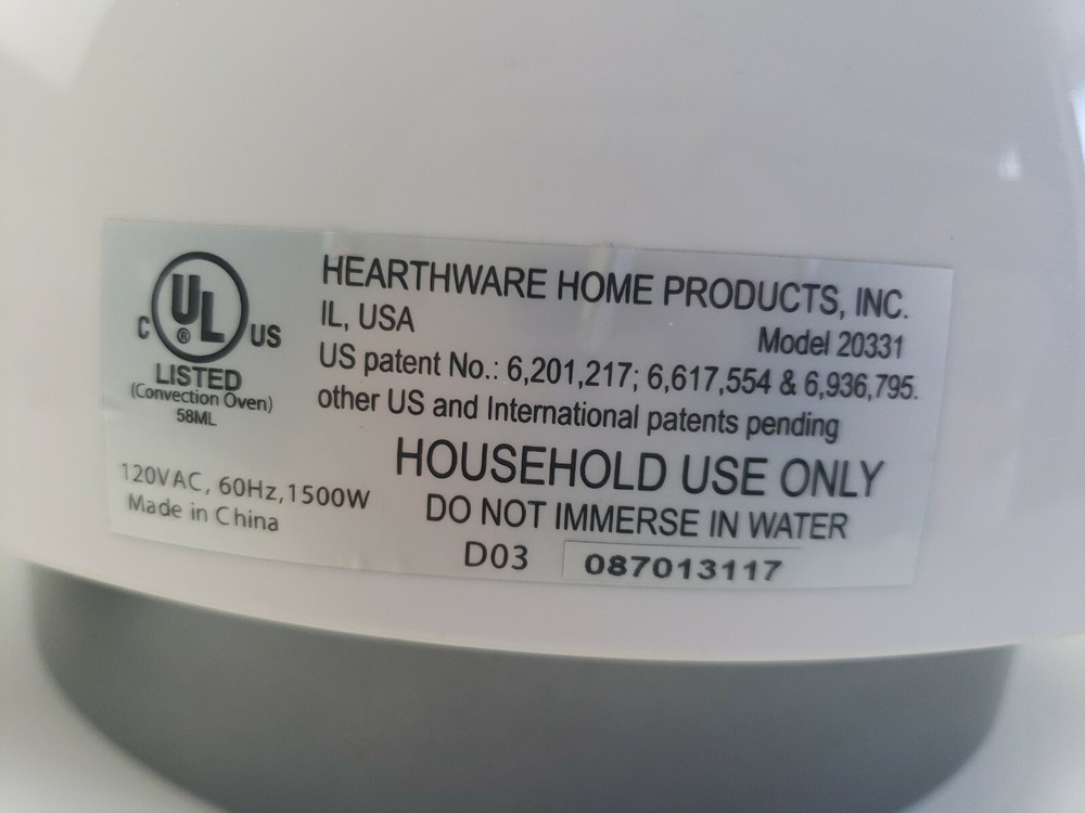 NuWave Pro Infrared Oven Replacement Part Motor Head Heating Unit 20331