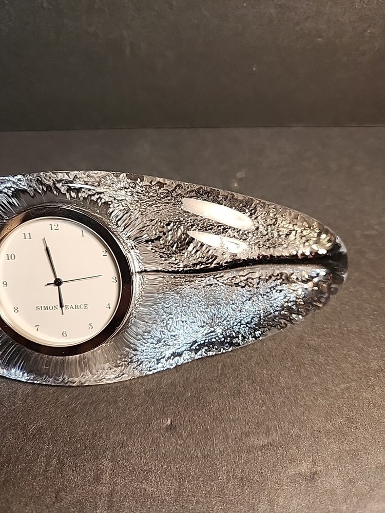Simon Pearce Crystal Desk Clock Working