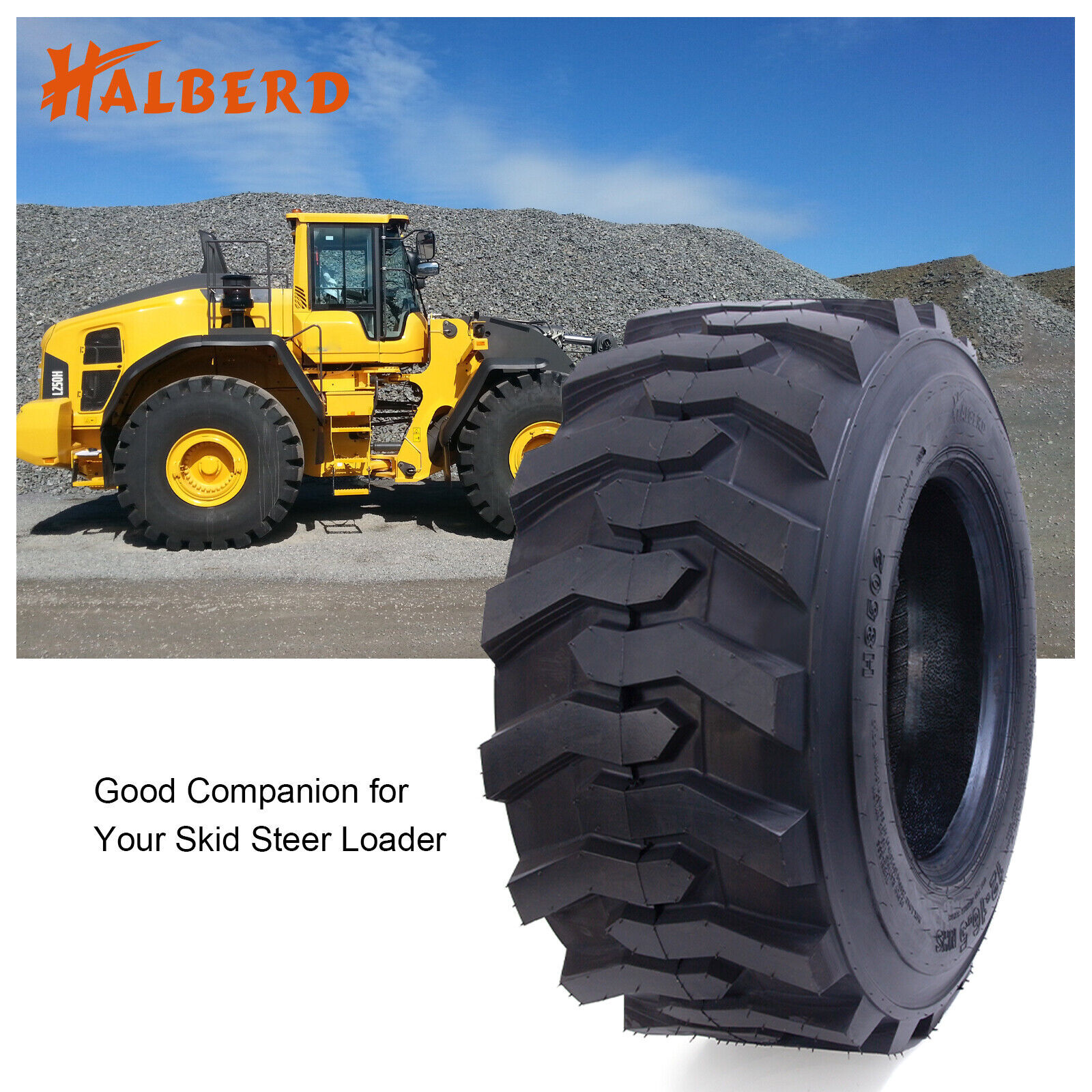 2-Pack 12-16.5 Skid Steer Loader Tires 12PR 12x16.5 SKS Industrial Heavy Duty