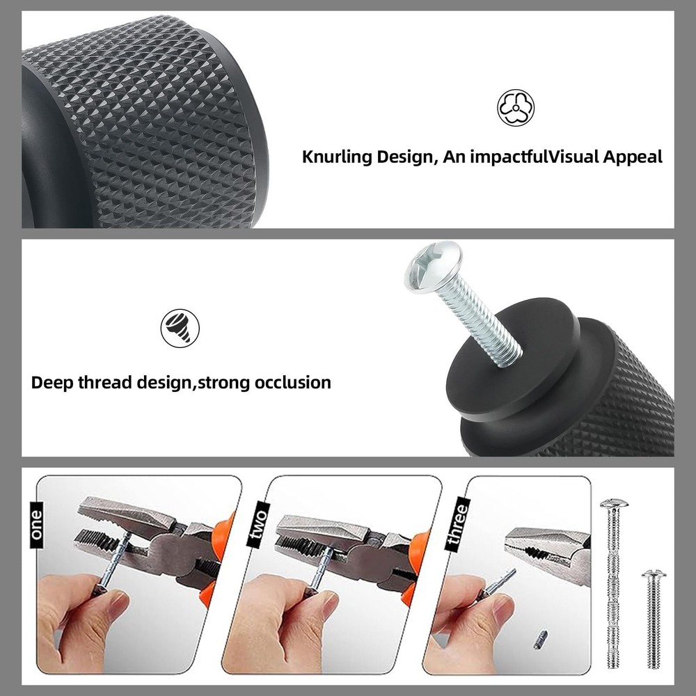 10 Pack Matte Black Kitchen Cabinet knurled Knobs Cabinet Knobs Black Drawer ...