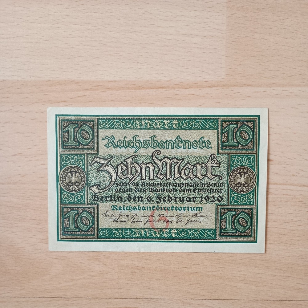 German 10 Zehn Mark 1920