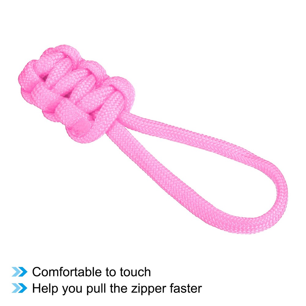 6pcs Zipper Pulls Replacement Extension Cord Handle Fix Pull Tab Pink
