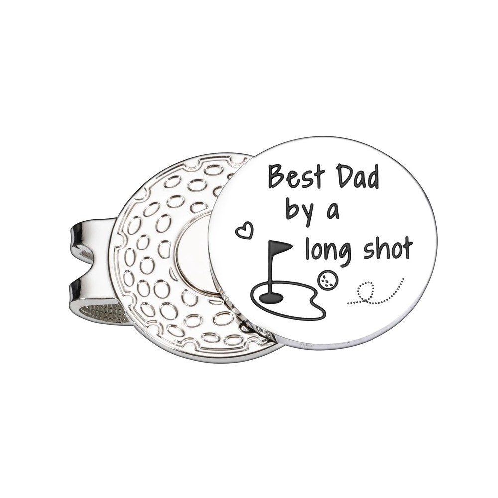 KINMES Dad Golf Ball Marker - Stocking Stuffers for Men Daddy silver