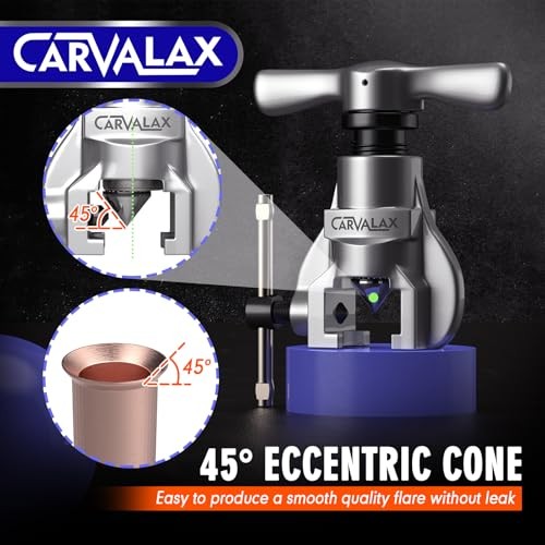 45° Eccentric Flaring Tool Kit for Copper, Brass, and Single Bar Metric
