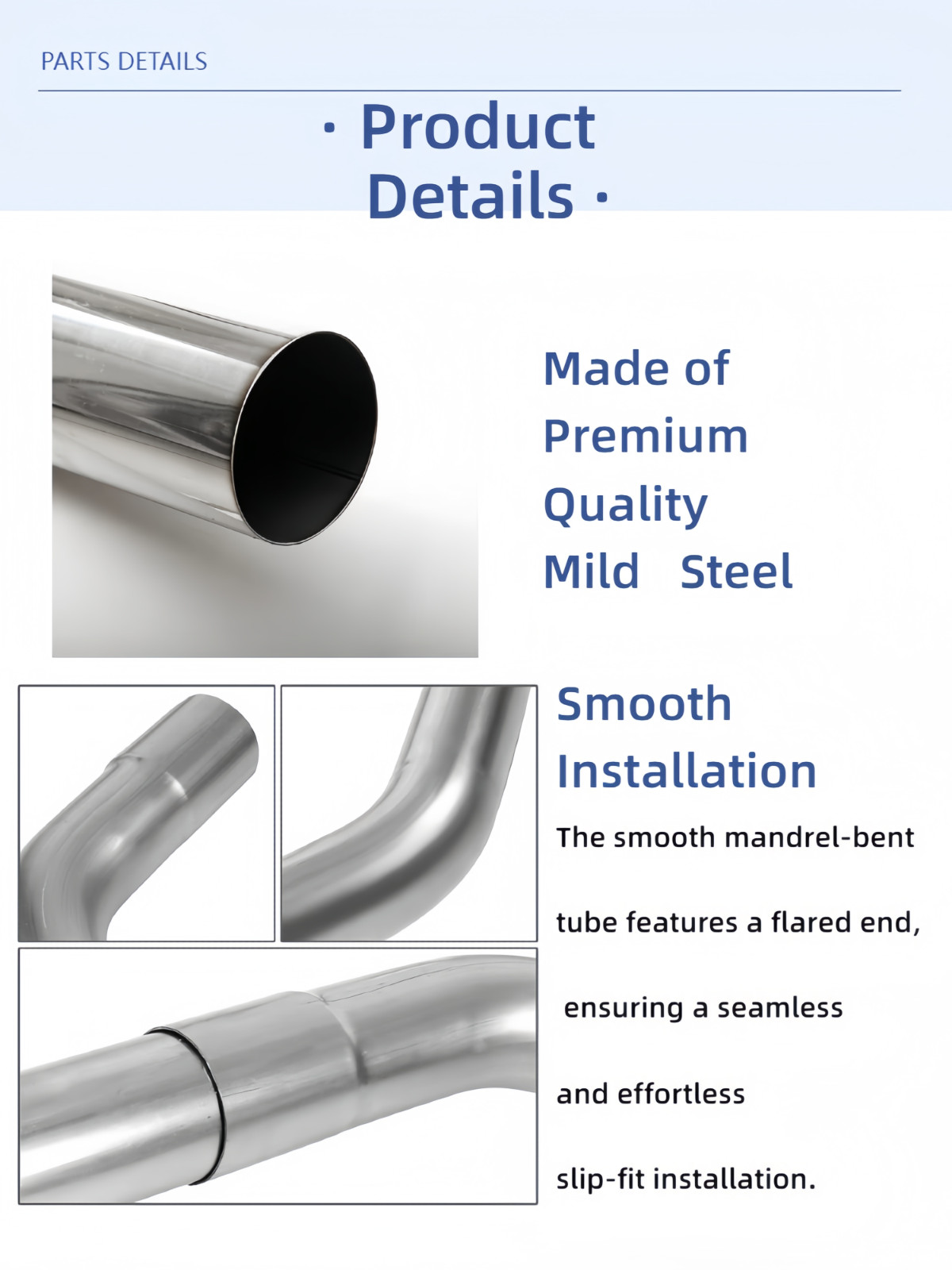 2.5” Inch Custom Exhaust Pipe Kit Tubing Mandrel Bend Straight U 90° Piping 8PCS