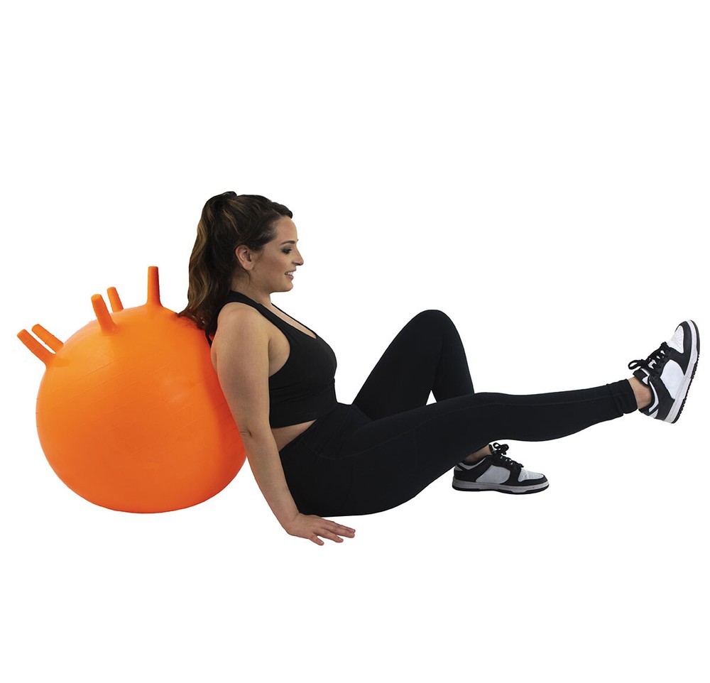 CanDo Inflatable Exercise Ball - with Stability Feet - Orange - 22" (55 cm)