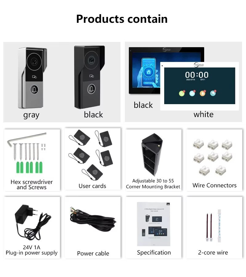 10" Smart Video Intercom with Motion Activation & Voice Control, WiFi Doorbell