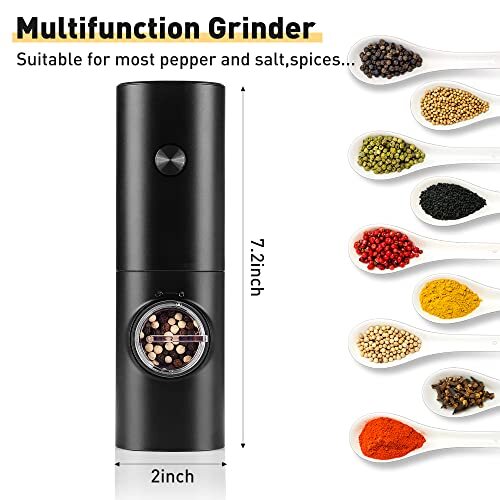 Gravity Electric Salt & Pepper Grinder Battery Operated w/ Adjustable Coarseness