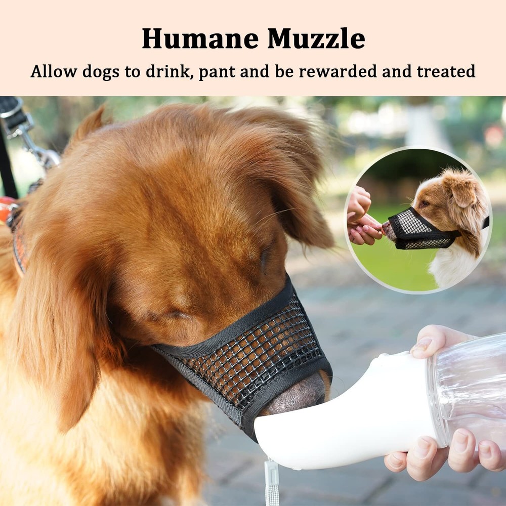 Breathable Mesh Muzzle for Dogs Allows Drinking and Panting Soft and Comfortable