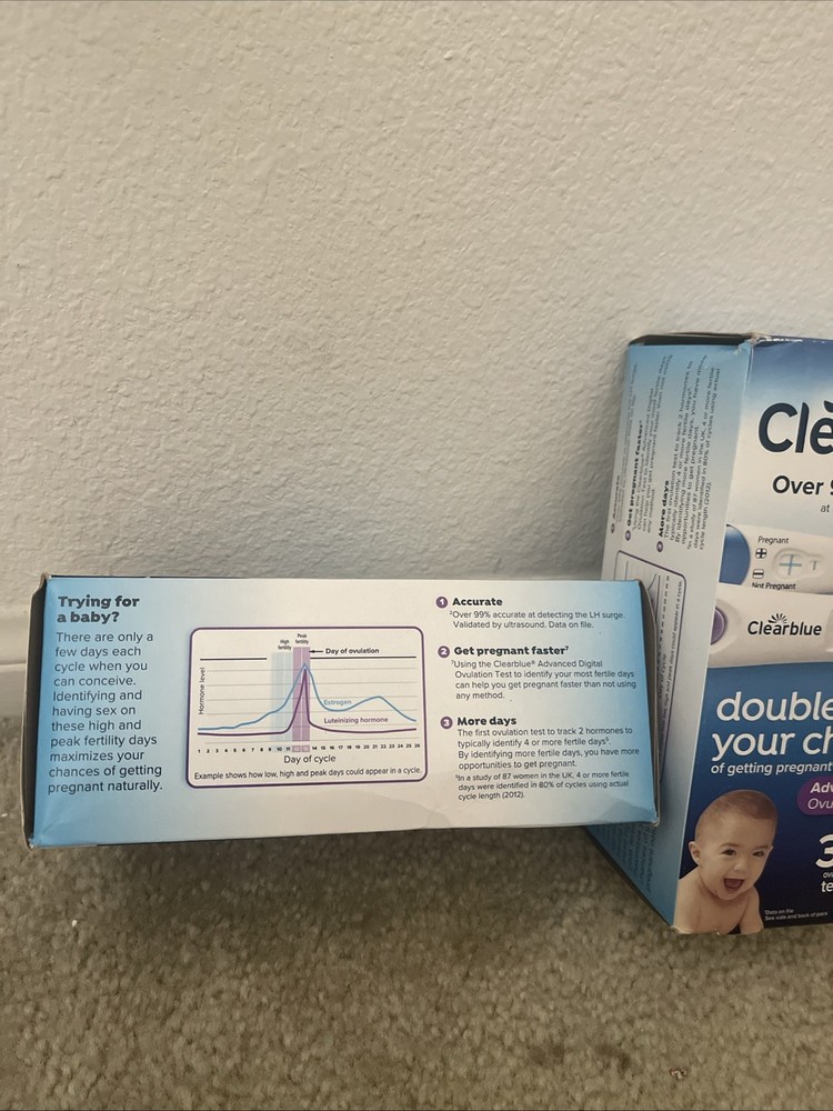 Clearblue Double Your Chances Advanced Digital Ovulation Test Kit 30+2 Exp 9/27