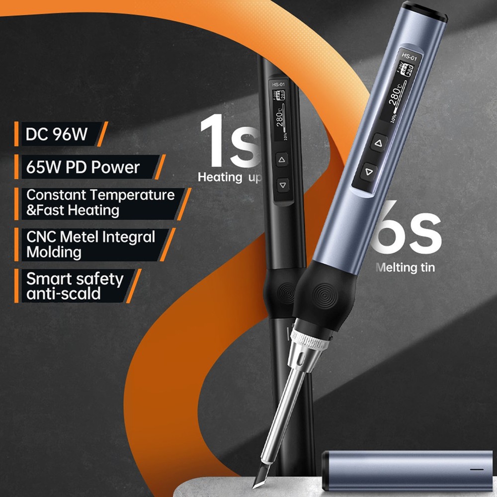 (Black)Electric Soldering Iron Digital Temperature Adjustable Fast Heating New