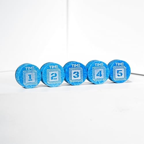 TIME Billiard Pool Cue Tip - 14mm/ Blue/Hardness TIME Pack 3 TIME 3 (Medium)