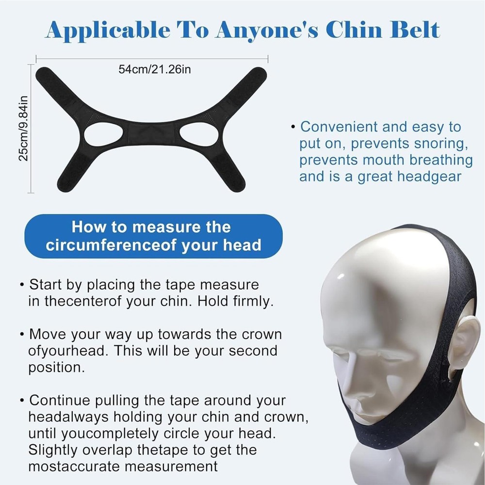 Chin Strap For Sleeping Adjustable Soft Comfortable Breathable Sleep Chin Strap