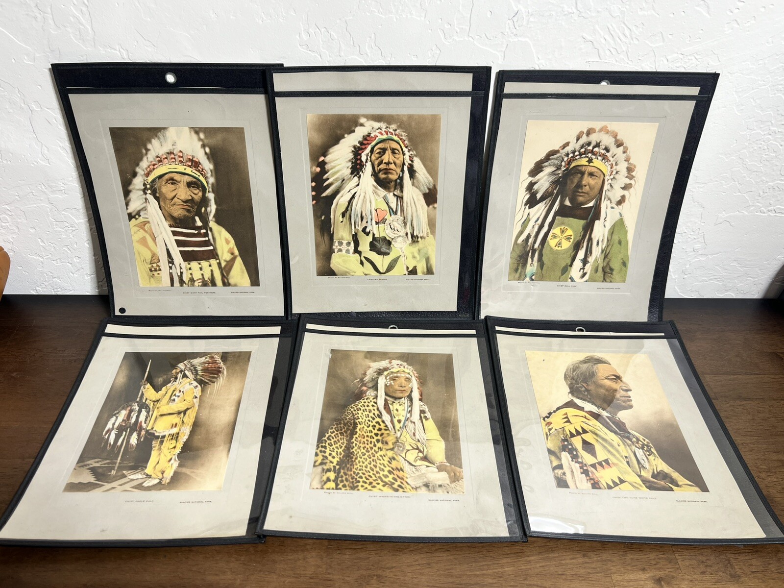 Lot Of 6 1915 William Bull Blackfeet Nation Native Collotypes Photographs Rare