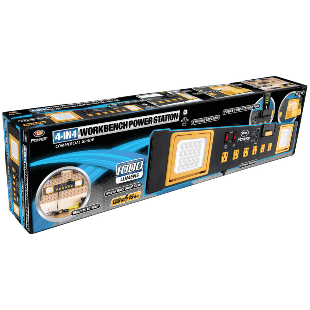 Performance Tool 1000LM 120V Workbench Power Station with built-in LED Lighting