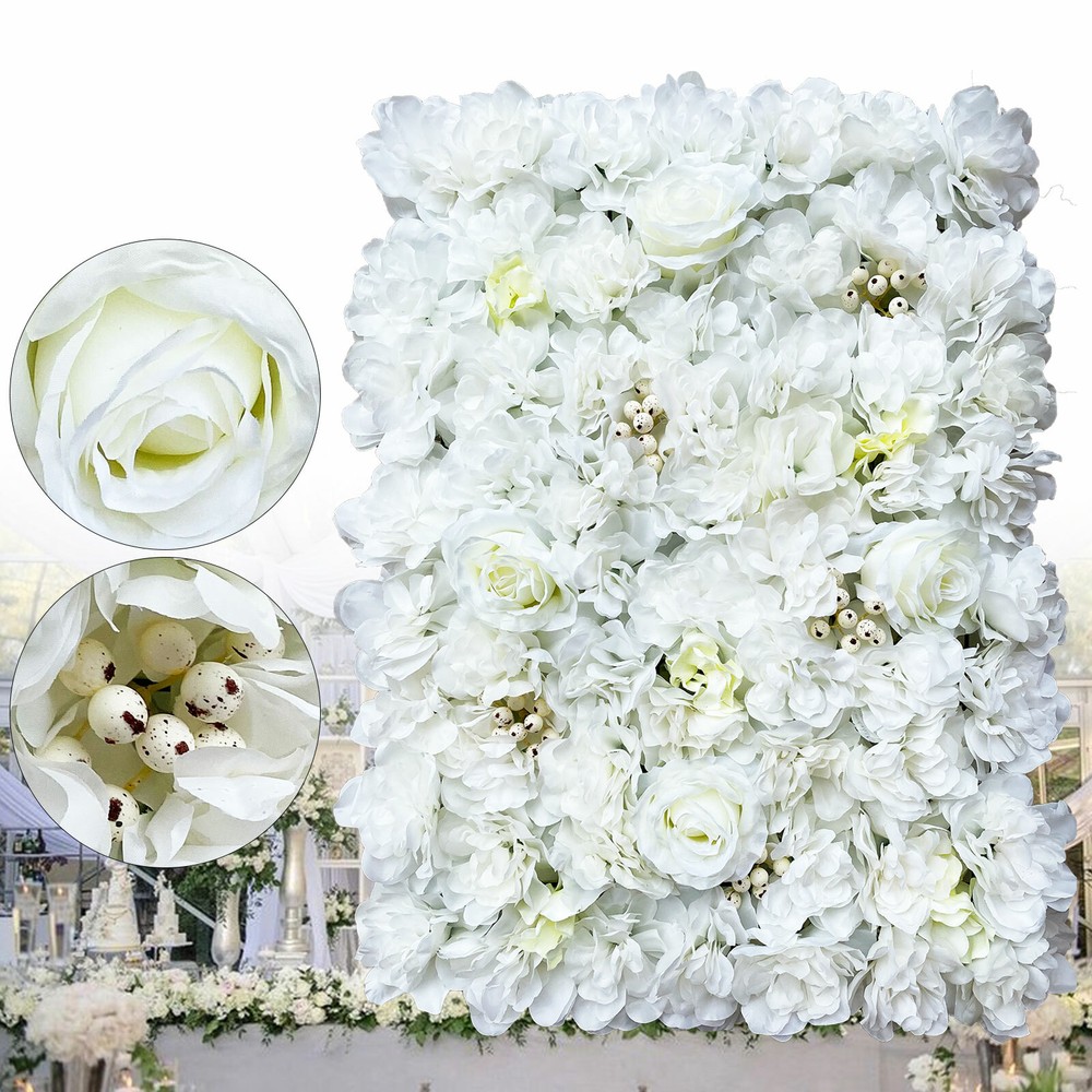 12PC Artificial Flower Wall Panel Wedding Backdrop Event Party Flower Wall Panel