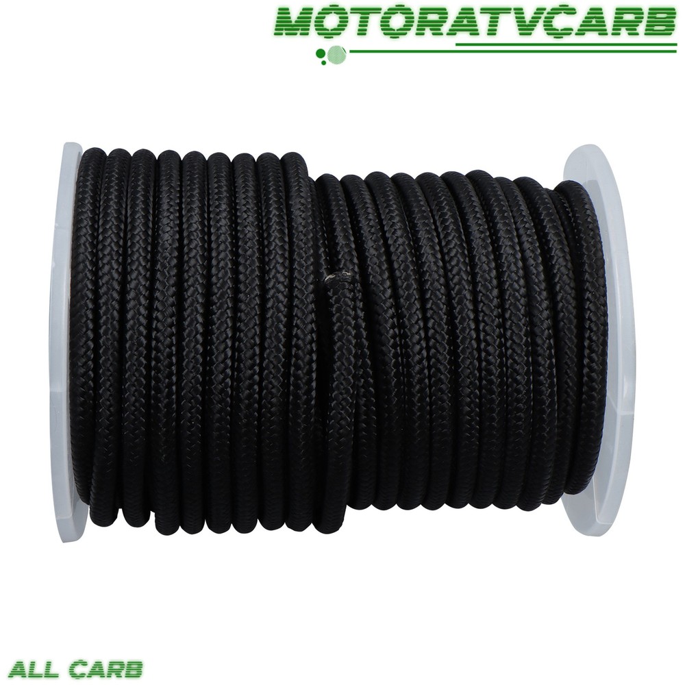 ALL-CARB Nylon Rope Solid Braided 3/8" × 100' Strong Durable Weatherproof Black
