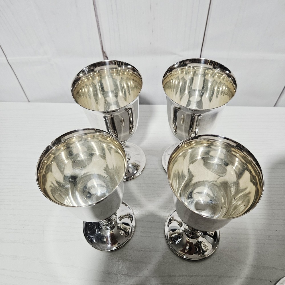 Silver Plate Goblets and Pitcher 5 pises