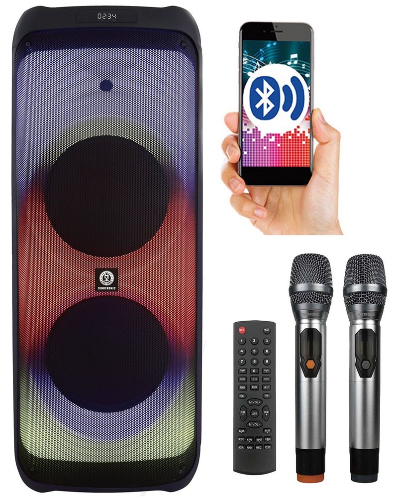 Professional 1200W Powered Karaoke Speaker System w/ Bluetooth