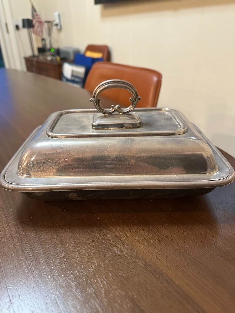 Antique Harrison Bros & Howson Alpha Silver Plate Covered Serving Dish
