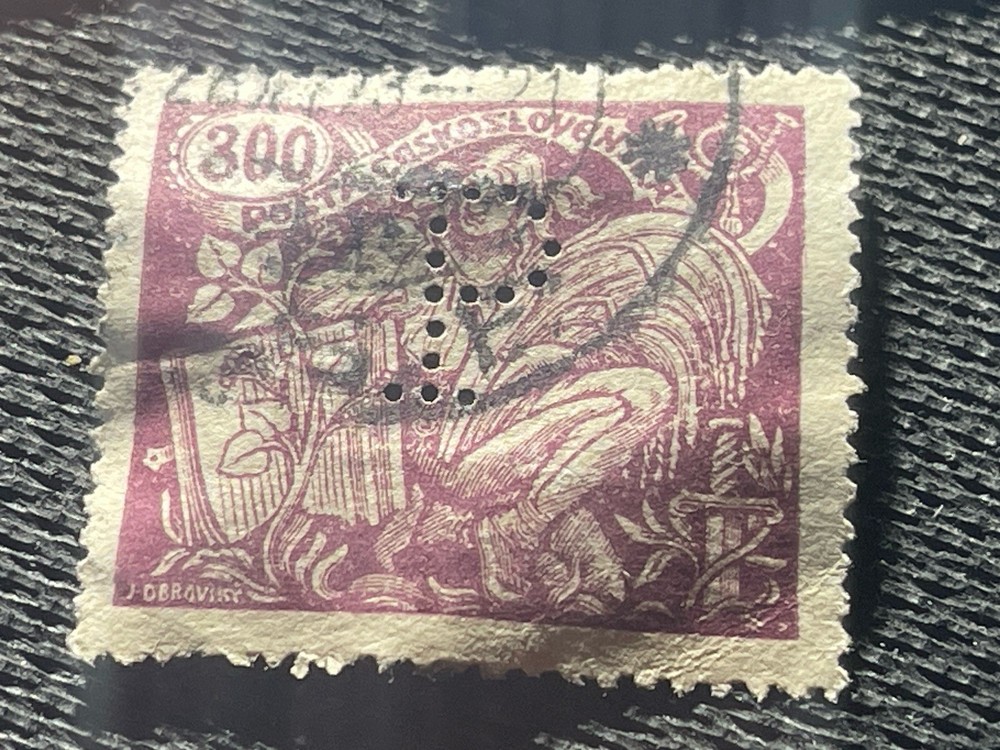 Three Antique Czechoslovakia Stamps Used