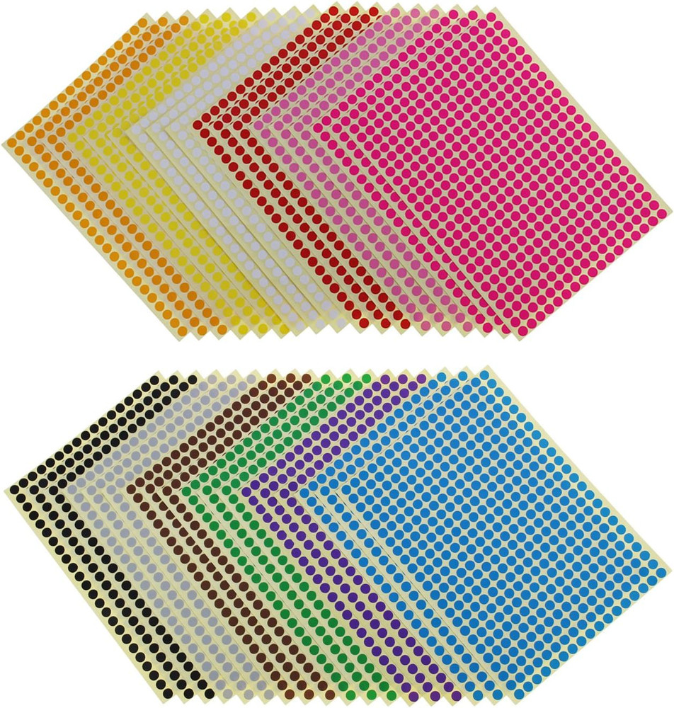 Sticky Color Coding Labels Removable Small Circle Dot Stickers for Classroom Org