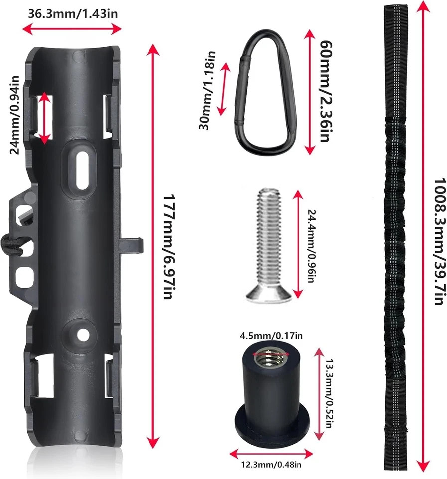 Kayak Paddle Holder with 2-Point Locking System for Standard Paddles
