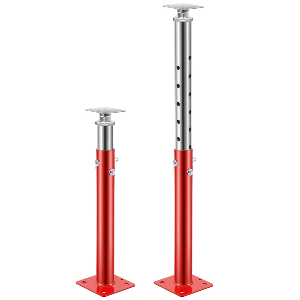 2 Pcs House Floor Jacks for Leveling Adjustable, Height Range 19.7"- Red